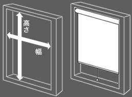 窓枠内に取付ける場合の採寸方法説明図